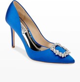 Thumbnail for your product : Badgley Mischka Cher Satin Buckle Cocktail High-Heel Pumps