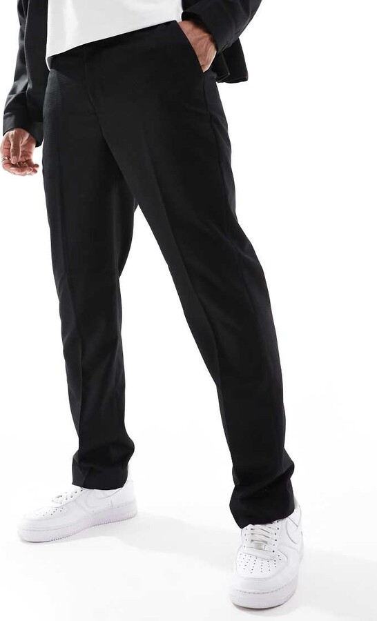 ASOS DESIGN smart co-ord slim fit trouser in black twill ShopStyle