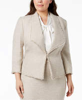 Thumbnail for your product : Kasper Plus Size Tweed Kiss-Front Blazer