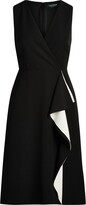 Thumbnail for your product : Lauren Ralph Lauren Crepe Surplice Dress Midi Dress Black