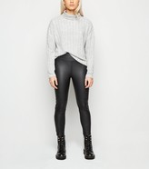 Thumbnail for your product : New Look Petite Coated Leather-Look Biker Leggings