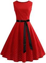 Thumbnail for your product : Wellwits Young Women's Fashion Modern Vitnage Party Dress with Tie 2XL