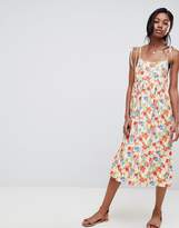 Thumbnail for your product : ASOS Design DESIGN floral print midi smock sundress with tie straps