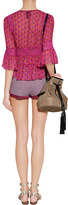 Thumbnail for your product : Anna Sui Magenta-Multi Printed Sheer Silk Top