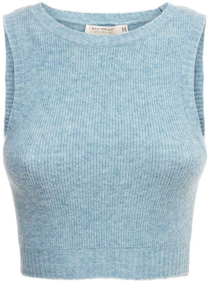 blue knitted top
