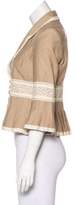 Thumbnail for your product : Robert Rodriguez Pleated Crochet-Trimmed Jacket