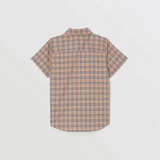 Burberry Childrens Short-sleeve Check Stretch Cotton Shirt