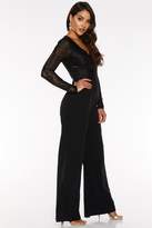 Thumbnail for your product : Quiz Black Lace V Neck Palazzo Jumpsuit
