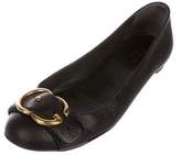 Thumbnail for your product : Gucci Leather Round-Toe Flats