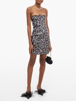 Thumbnail for your product : Art School Strapless Leopard-print Leather Mini Dress - Leopard