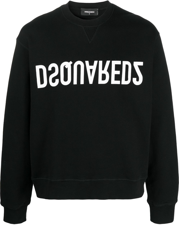 Fashion Sweats Sweatshirts Lookabe Sweat Shirt black-white printed lettering casual look 