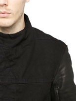 Thumbnail for your product : Rick Owens Drkshdw Leather & Cotton Denim Jacket