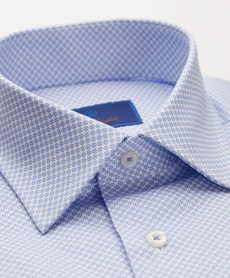 David Donahue Men's Diamond Textured Slim-Fit Dress Shirt