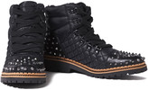 Thumbnail for your product : Sam Edelman Studded Quilted Leather-paneled Shell Ankle Boots