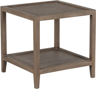 Gracie Oaks Chaidez Solid White Oak Wood End Table, Brown