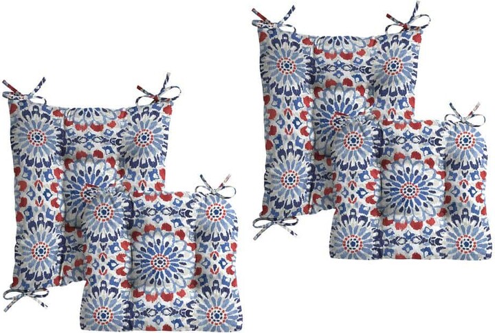 ARDEN Plush Indoor/Outdoor Rocking Chair Cushion Set, 2-Pack, Tufted Cushion for Rocking Chairs Clark Blue