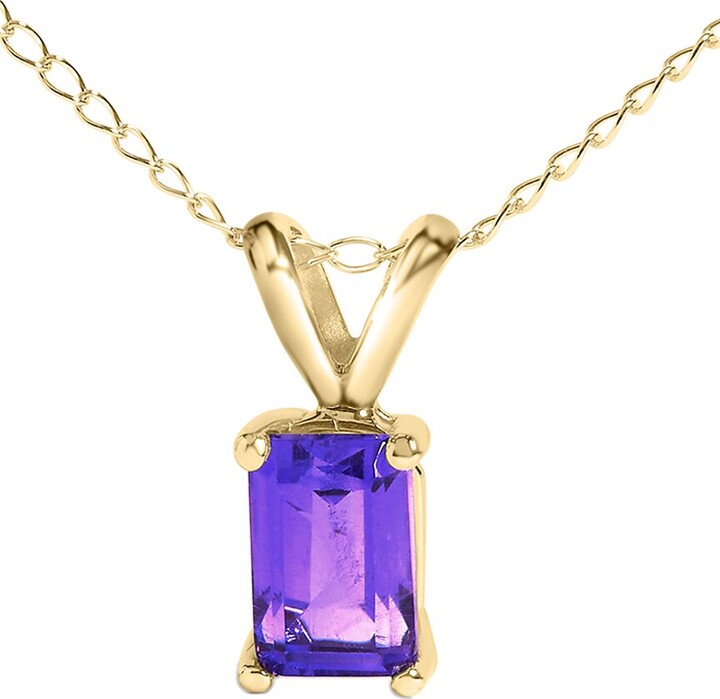 Haus Of Brilliance Colorful Gemstones 14K 0.40 Ct. Tw. Amethyst Pendant Necklace