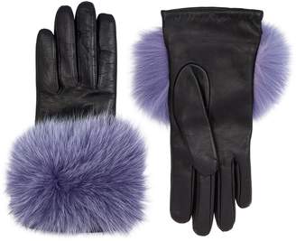 Canadian Hat Leather Fox Fur Gloves