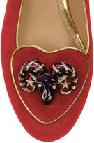 Thumbnail for your product : Charlotte Olympia Aries suede slippers