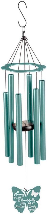 Evergreen 30 in. Laser Etched Metal Hand Tuned Wind Chime, in.In Memory of a Life So Beautifully Lived in.