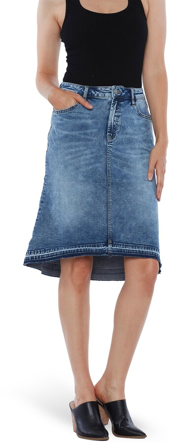 Wash Lab Denim High-Low Denim Skirt - ShopStyle