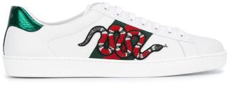 Gucci Ace embroidered sneakers - men - Cotton/Leather/rubber - 7.5