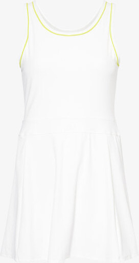 Splits59 Womens White/Chartreuse Martina Rigor Scoop-Neck Stretch-Woven Mini Dress M