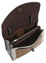 Thumbnail for your product : Coach Parker Leather Shoulder Bag with Rivets and Snakeskin Detail
