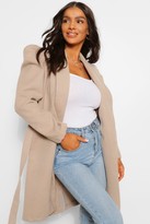 Thumbnail for your product : boohoo Puff Shoulder Wool Look Coat