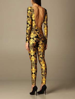Versace Jeans Couture Long Jumpsuit With Baroque Pattern