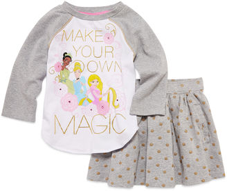 Disney 2-pc. Long-Sleeve Princess Top and Skirt Set - Girls 2-9/10