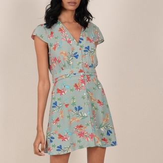 Molly Bracken Short Button-Through Dress in Floral Print