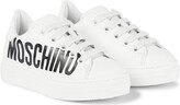 Thumbnail for your product : MOSCHINO BAMBINO Logo leather sneakers