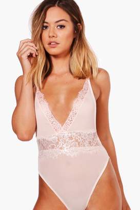 boohoo Petite Melissa Mesh and Lace Body