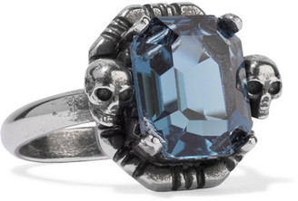 Alexander McQueen Ruthenium-tone Swarovski Crystal Ring - Silver