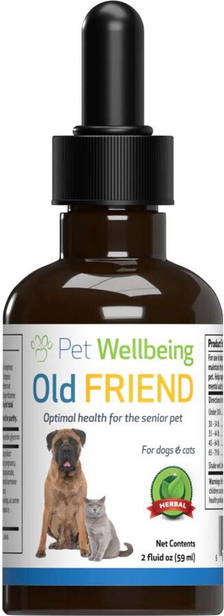 Pet Wellbeing Old FRIEND Bacon Flavored Liquid Supplement for Senior Cats & Dogs, 2-oz bottle