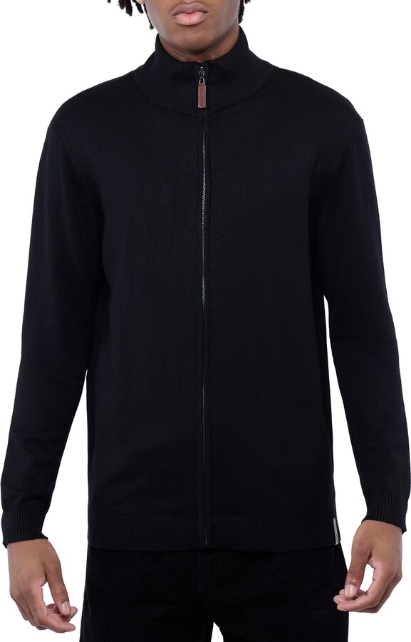 Spring+Mercer Mock Neck Full Zip Sweater