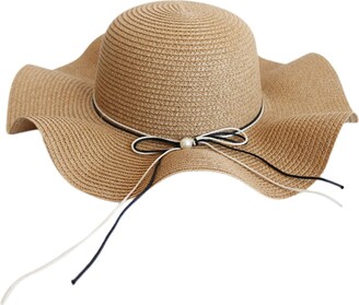 CL.HHan Ladies Sun Hat for Women Foldable UV Protective UPF 50+ Straw Hats  Summer Large Brim Caps Beach Fish Pool Hiking Boater Garden Farmer Wave Hats  Beige - ShopStyle