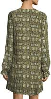 Thumbnail for your product : Robert Rodriguez Floral-Print Pleated Chiffon Dress