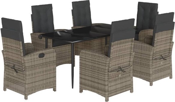 VidaXL vidaXLGardenDiningSetGreyBlackDarkGrey(cushions)