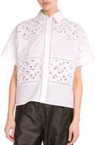Thumbnail for your product : Kenzo Flying Lace & Poplin Blouse, White