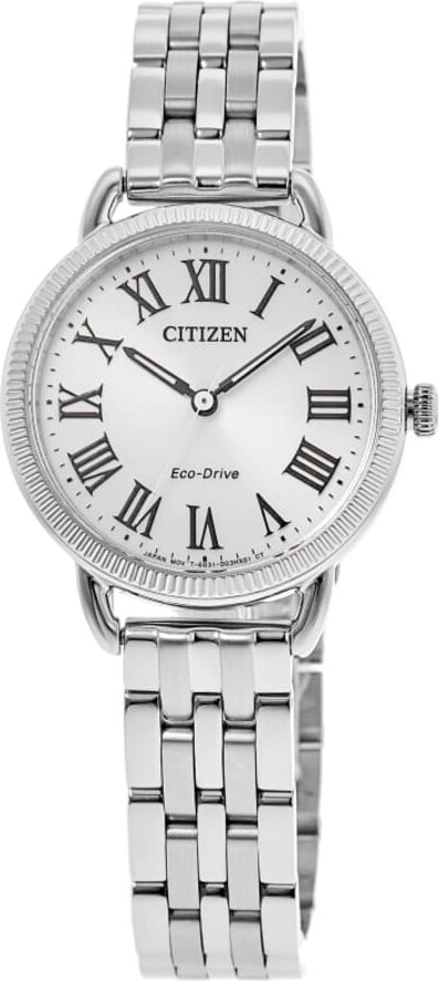 Citizen Eco-Drive Classic Coin Edge Silver Dial Stainless Steel Women's Watch EM1050-56A