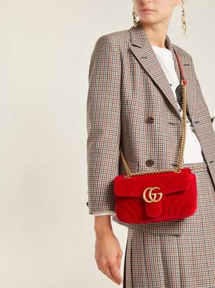 Gucci GG Marmont Mini Quilted-velvet Cross-body Bag - Womens - Red