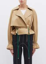 Thumbnail for your product : Tibi 'Finn' drawstring waist cropped trench jacket