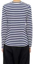 Thumbnail for your product : Comme des Garcons PLAY Women's Heart Striped Cotton T-Shirt - Navy, White