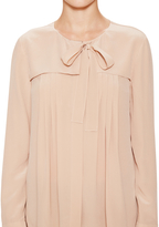 Thumbnail for your product : Prada Silk Flap Pleated Blouse