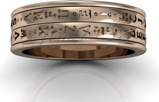 Etsy Decoder Ring - 14K Rose Gold Two Row Spinner Da Vinci Cryptex Codex lb-2024-3