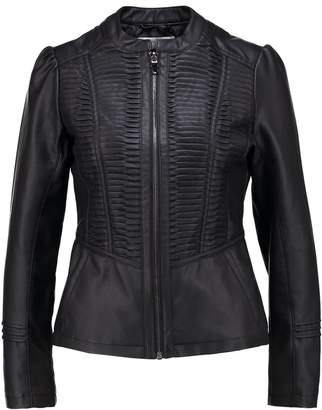 Wallis Petite PLEAT GOTHIC Faux leather jacket black