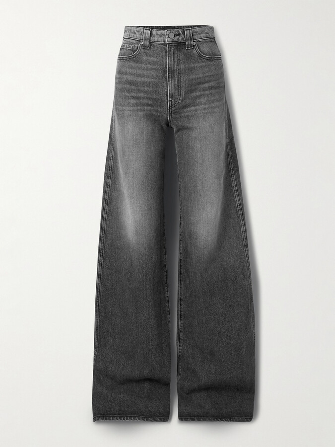 KHAITE Dane High-rise Wide-leg Jeans - Gray