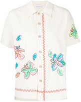 Thumbnail for your product : Mira Mikati Floral-Embroidered Linen Shirt